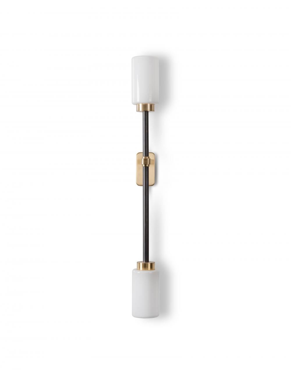 Farol Wall Light Single Brass Bronze With Opal Glass