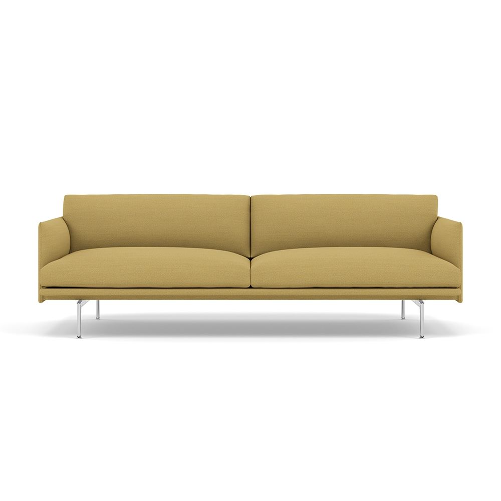 Outline 3seater Sofa Polished Aluminum Hallingdal 407