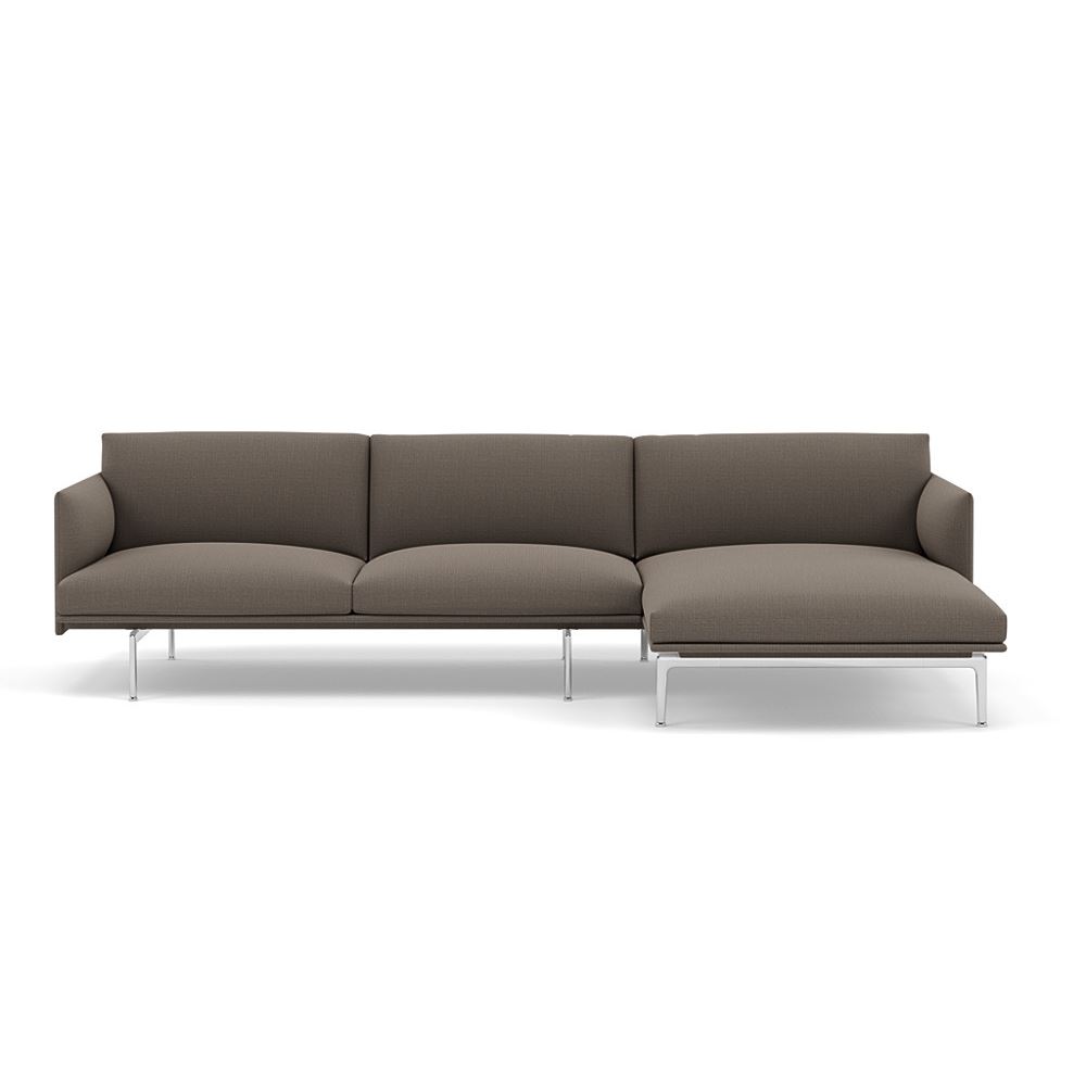 Outline Sofa With Chaise Longue Right Polished Aluminum Canvas 264