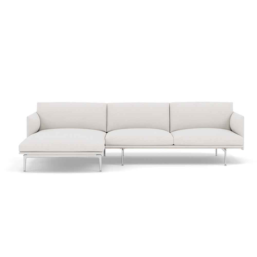 Outline Sofa With Chaise Longue Left Polished Aluminum Hallingdal 103