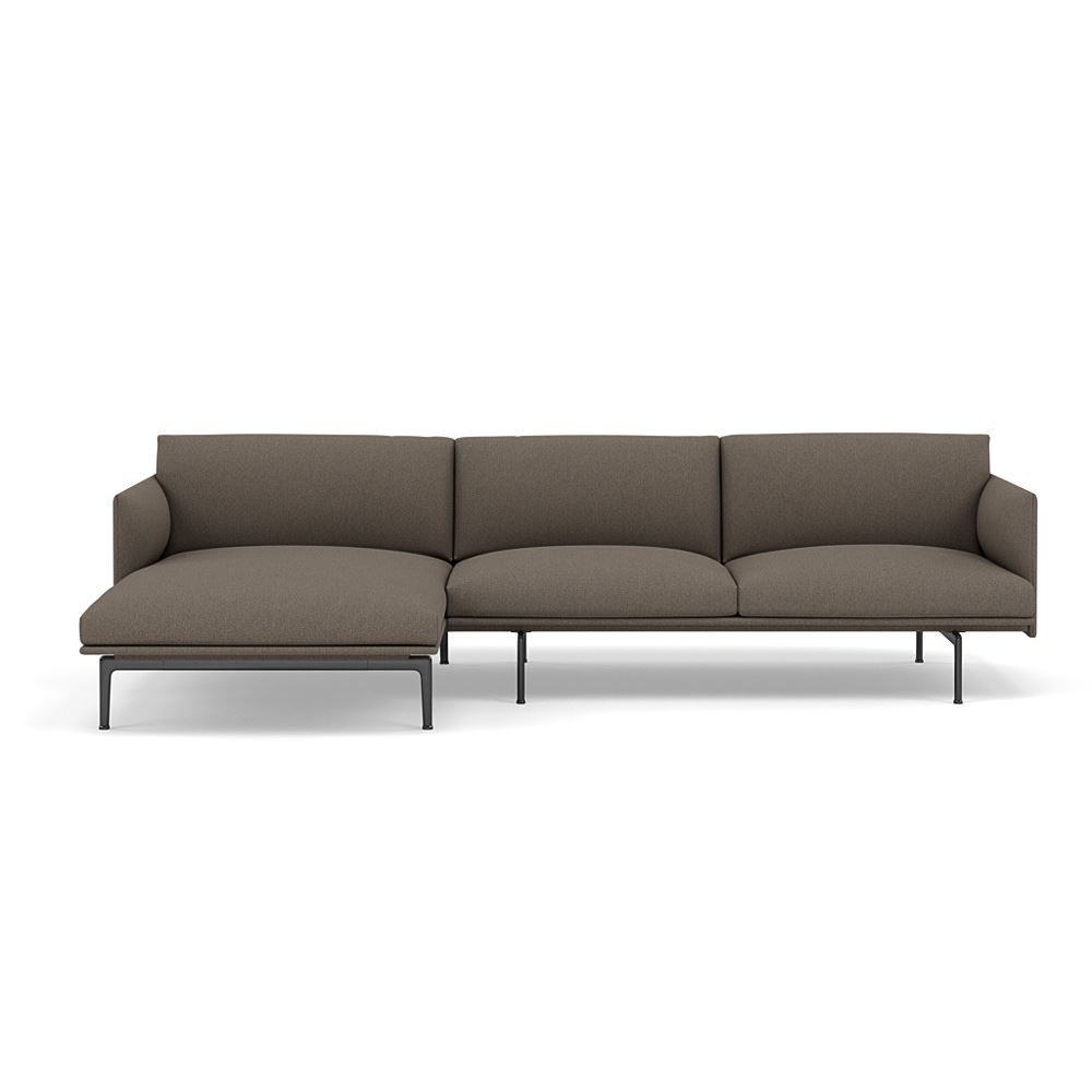 Outline Sofa With Chaise Longue Left Black Hallingdal 227