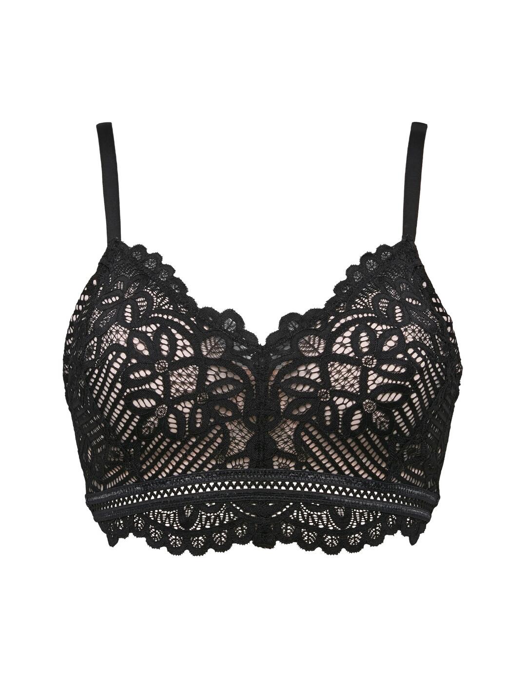 Make a statement in your lingerie collection and add this stunning Figleaves Harper Bralette. Which is crafted from exquisite geometrical lace for an added flair. Its supportive underwiring ensures it stays in place all day. Plus, the adjustable shoulder straps enable you to customise the fit to suit your needs. It features a hook and eye fastening, and better still, multiway straps that can easily be converted into a racerback with a j-hook clasp for extra versatility. With matching lingerie available, you can create a completed look that will make everyone take notice. So why wait? Add this classy bralette to your collection now!