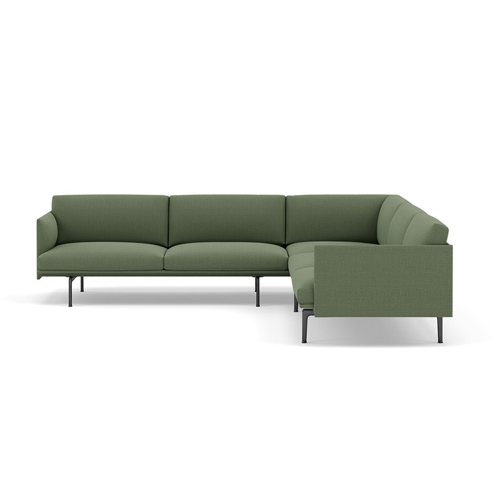 Outline Corner Sofa Black Canvas 926