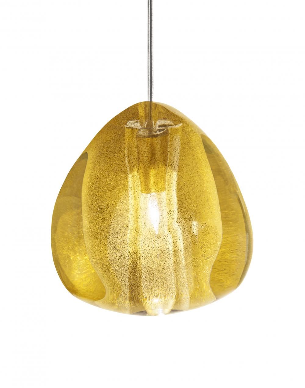 Terzani Mizu Pendant Single Clear Gold White Canopy Designer Pendant Lighting