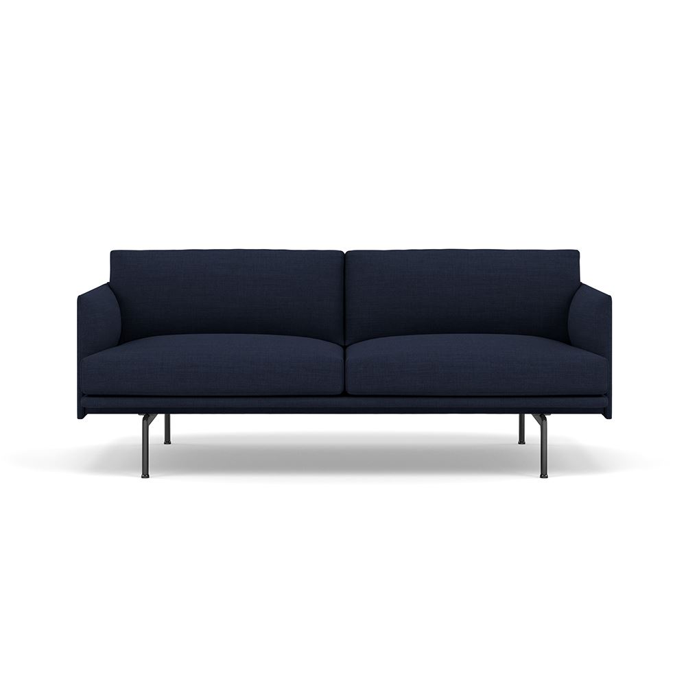 Outline Sofa 2seater Black Canvas 794