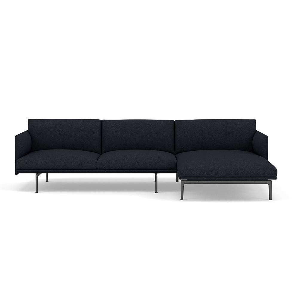 Outline Sofa With Chaise Longue Right Black Hallingdal 180