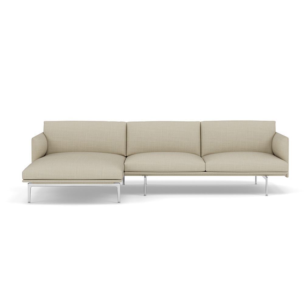 Outline Sofa With Chaise Longue Left Polished Aluminum Canvas 216