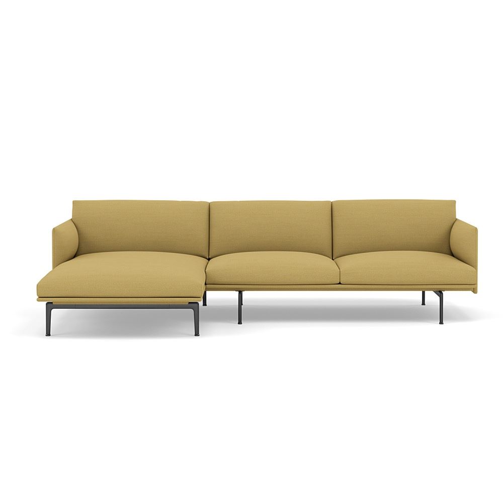 Outline Sofa With Chaise Longue Left Black Hallingdal 407