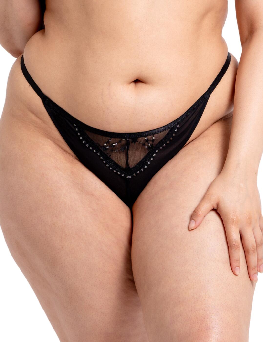 Add a dash of sparkle and glamour to your wardrobe with the stunning Stardust thong by Curvy Kate. With a low-rise waist but high leg, this thong accentuates your beautiful curves and will fill you with confidence all day. Minimal coverage on the rear creates a cheeky feminine look, boasting your assets. On the front is a mesh silver star constellation which is sure to make your outfit shine. Pair with the matching coordinates from the Stardust collection for a complete look!