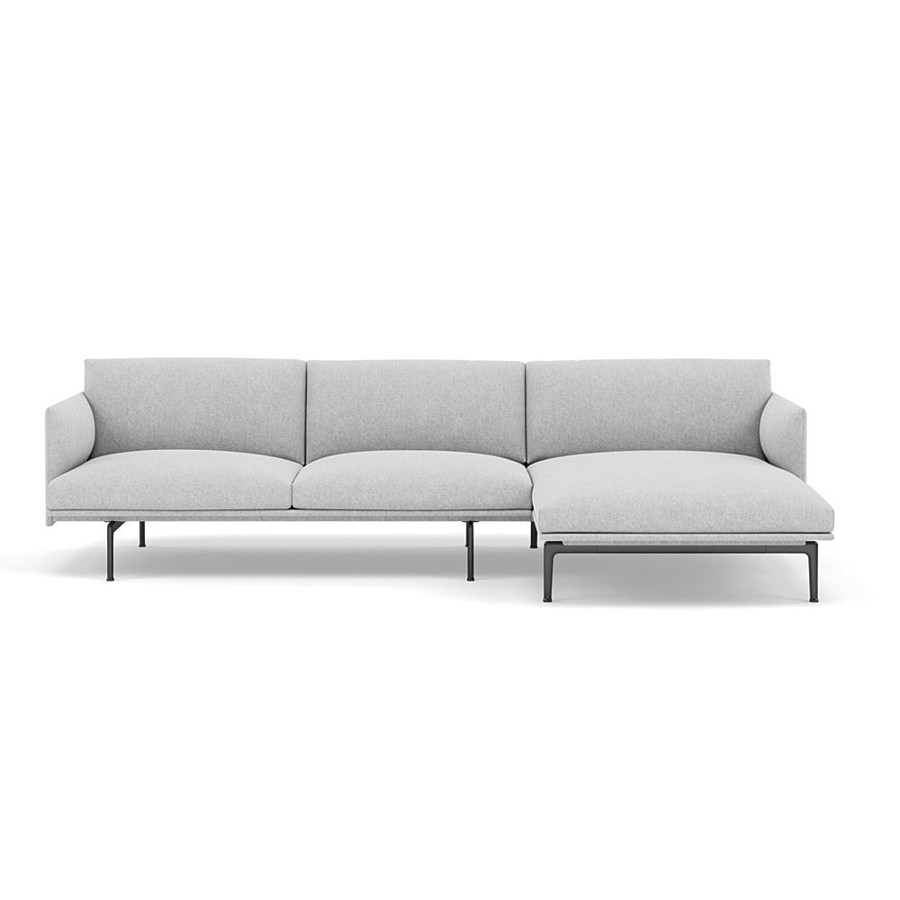 Outline Sofa With Chaise Longue Right Black Hallingdal 116