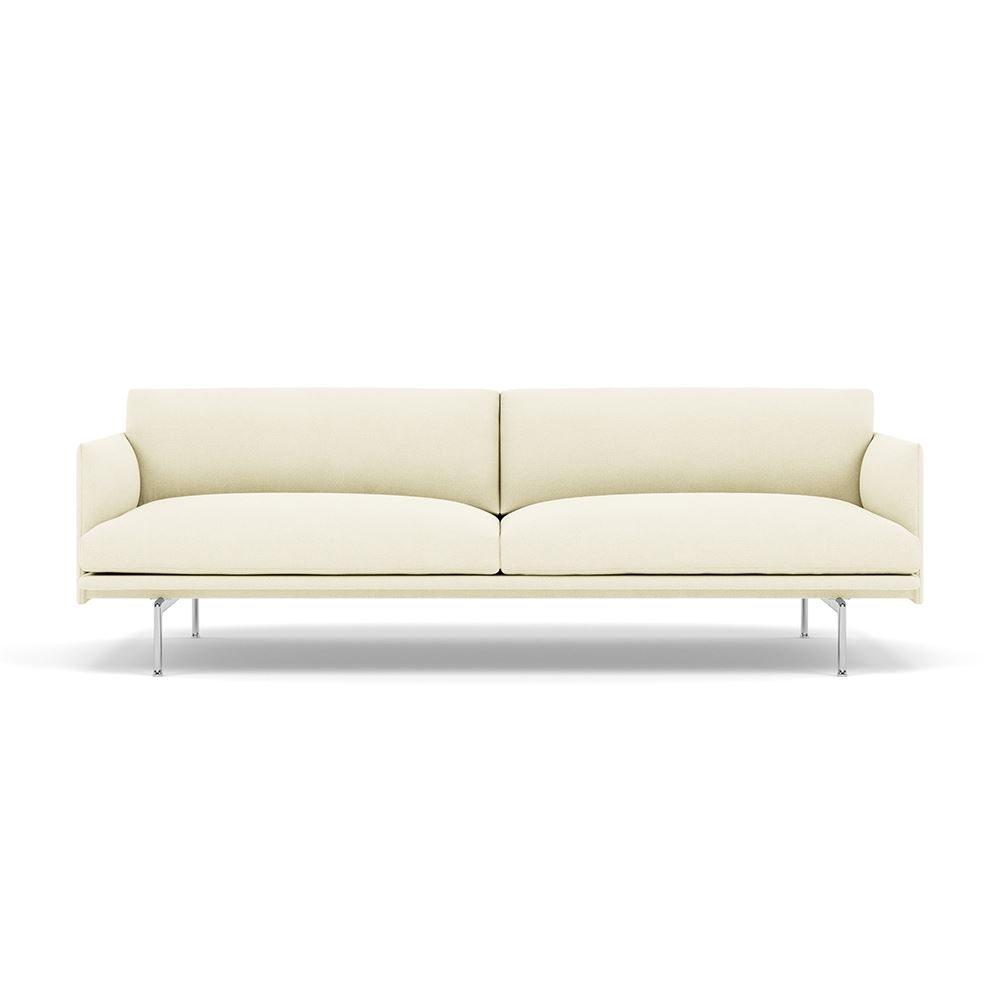 Outline 3seater Sofa Polished Aluminum Hallingdal 100