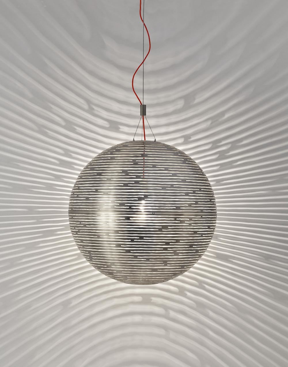 Terzani Magdalena Sphere Pendant Small Nickel Silver Designer Pendant Lighting