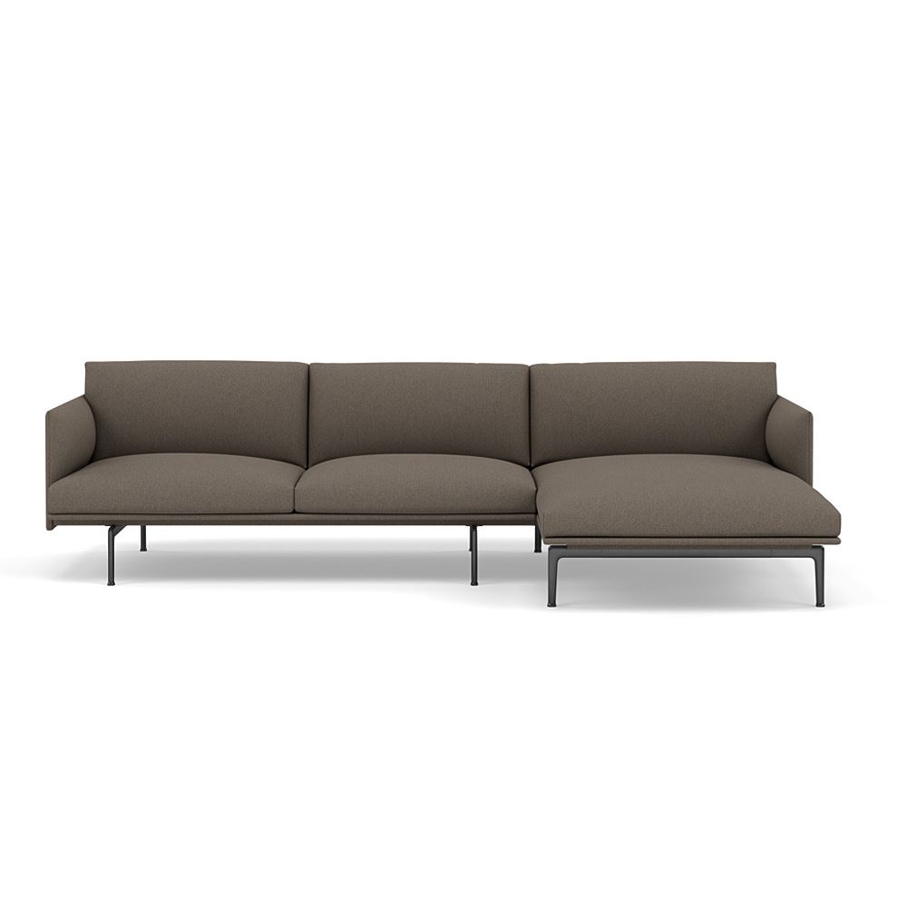 Outline Sofa With Chaise Longue Right Black Hallingdal 227