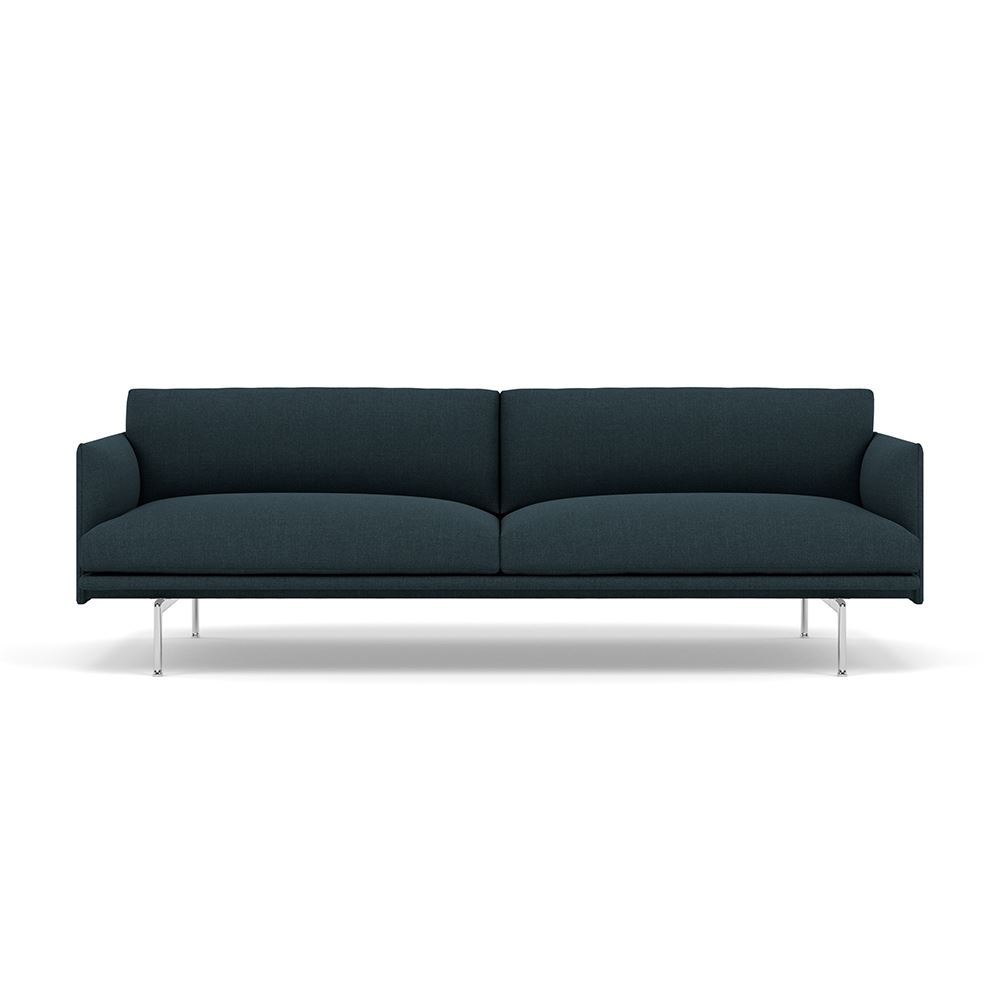 Outline 3seater Sofa Polished Aluminum Remix 873