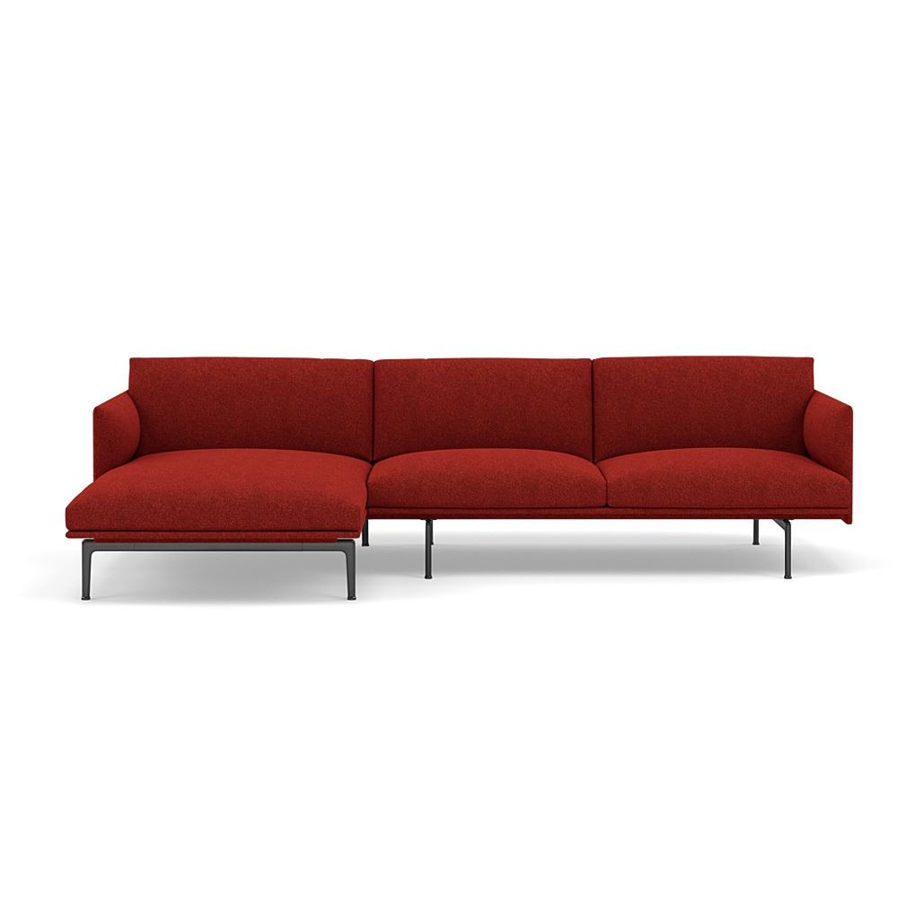 Outline Sofa With Chaise Longue Left Black Hallingdal 596