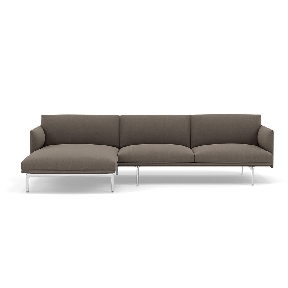 Outline Sofa With Chaise Longue Left Polished Aluminum Canvas 264