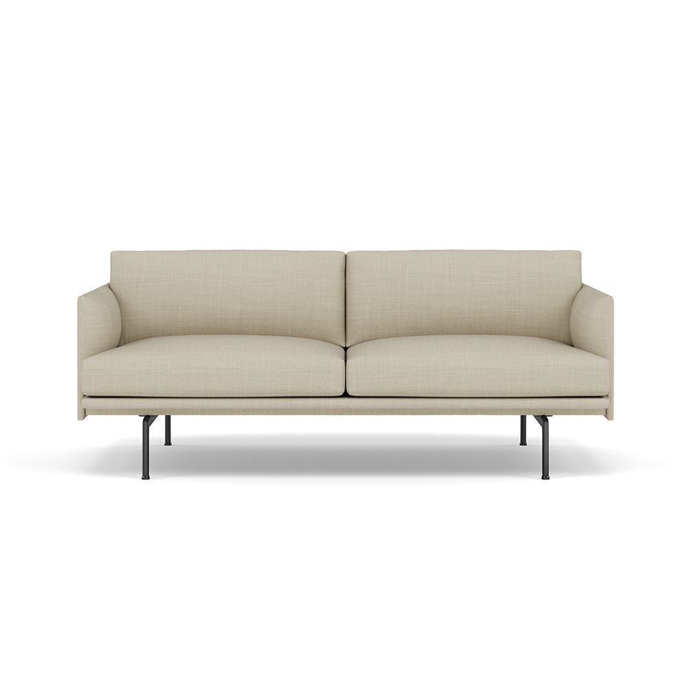 Outline Sofa 2seater Black Canvas 216