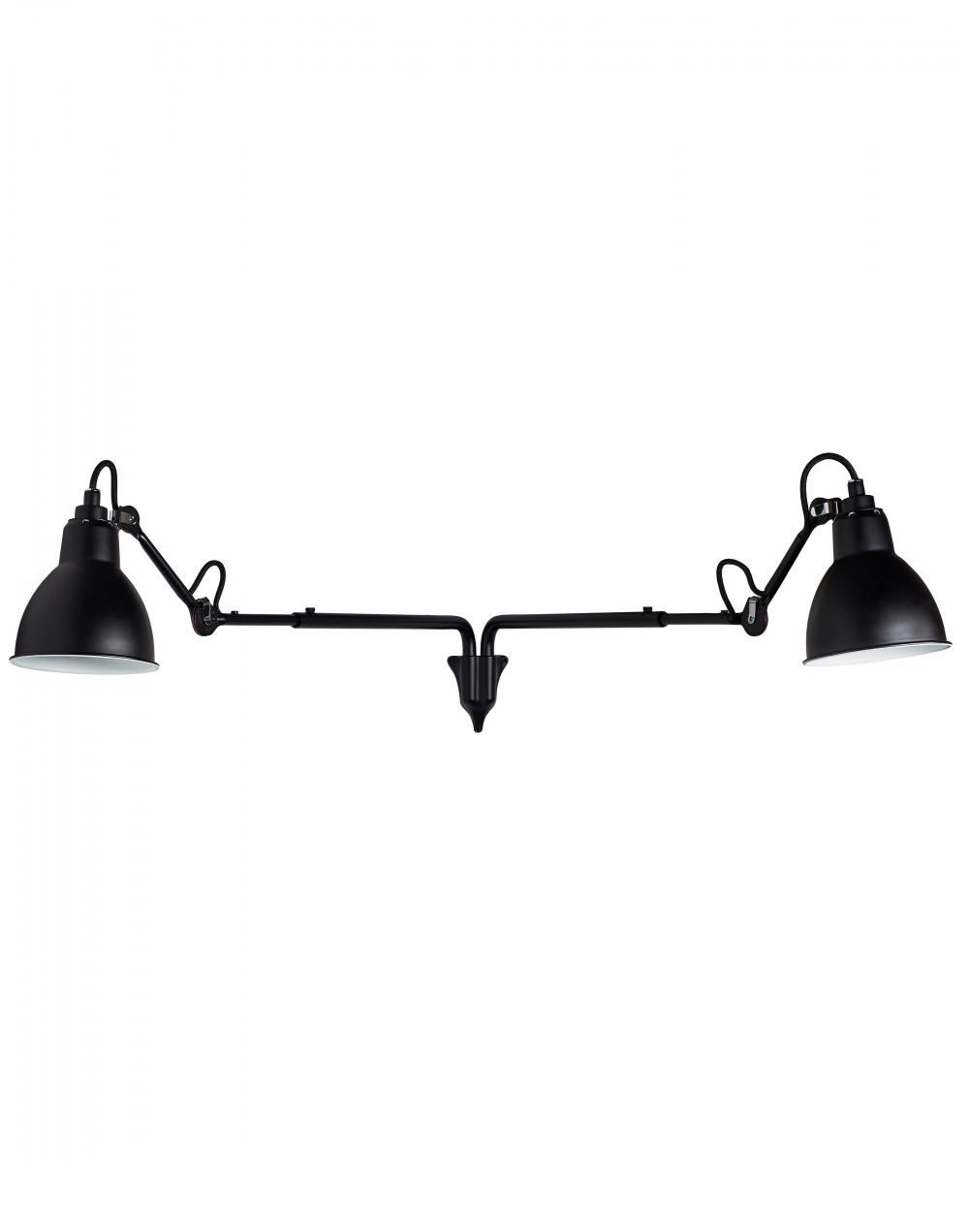 Lampe Gras 203 Double Wall Light Black Shade