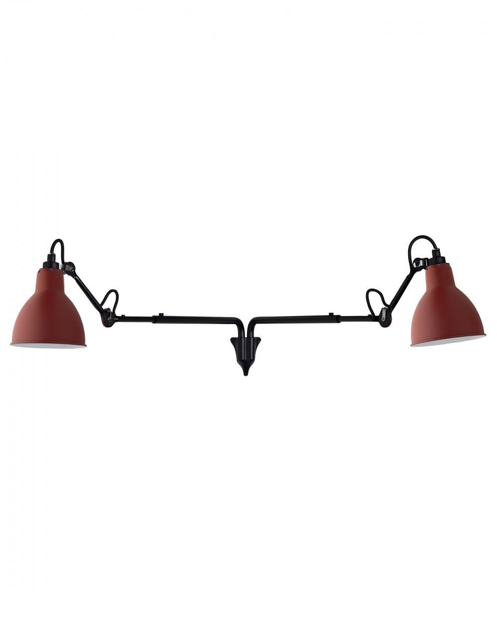 Lampe Gras 203 Double Wall Light Red Shade