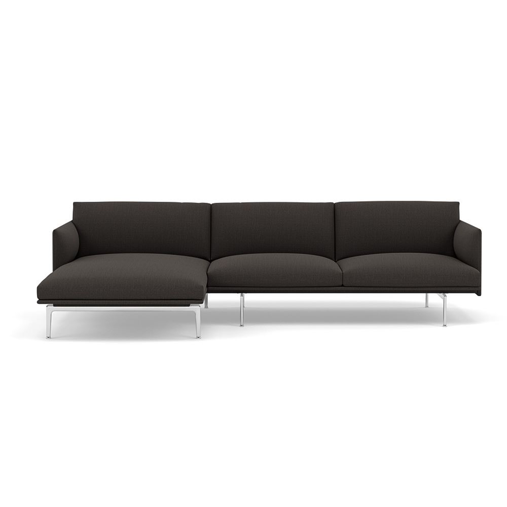 Outline Sofa With Chaise Longue Left Polished Aluminum Canvas 174