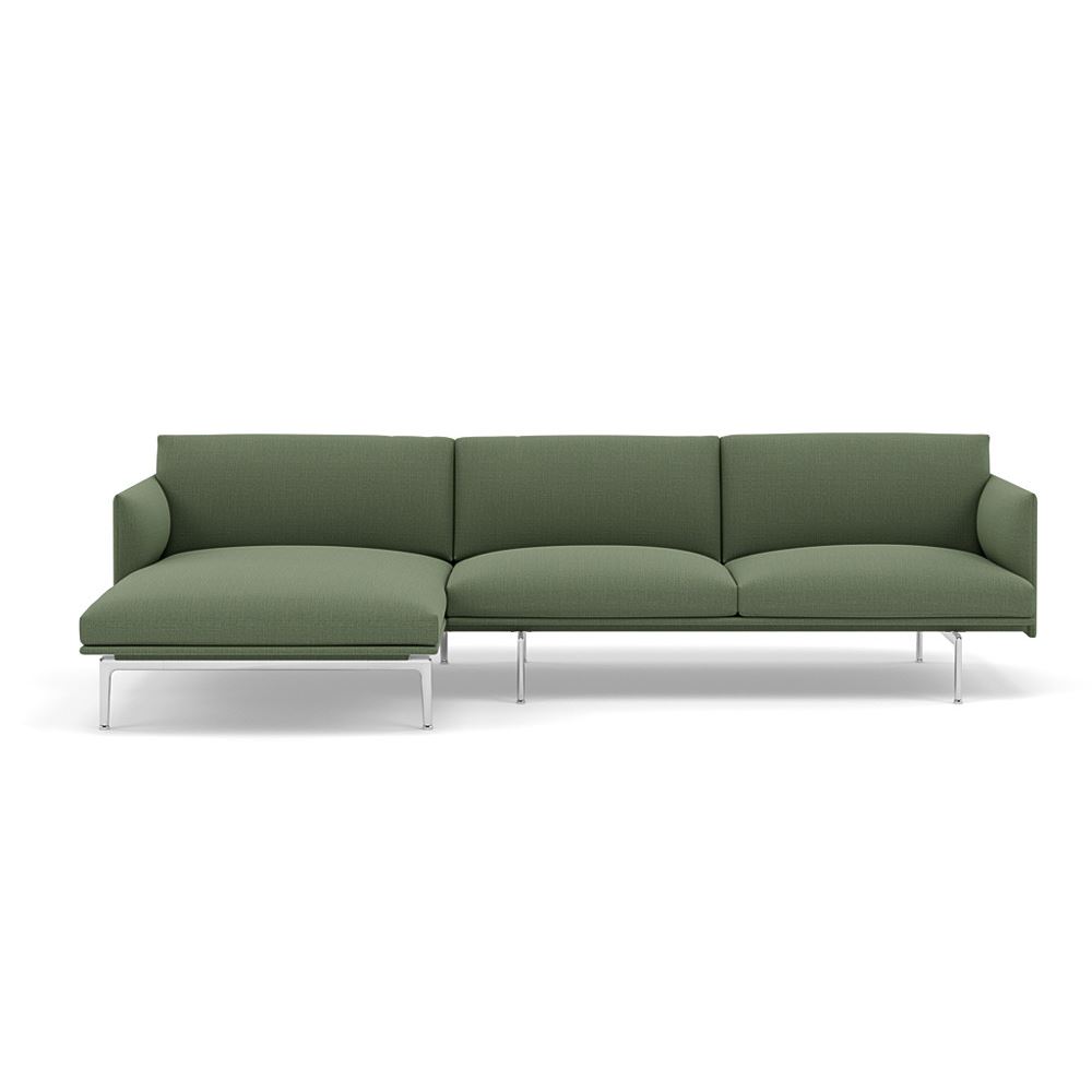 Outline Sofa With Chaise Longue Left Polished Aluminum Canvas 926