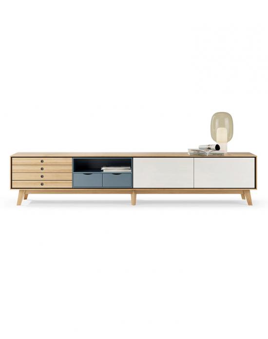 Aura Wide Sideboard With Wooden Legs