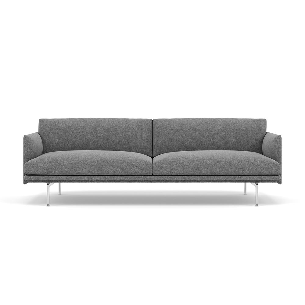 Outline 3seater Sofa Polished Aluminum Hallingdal 166