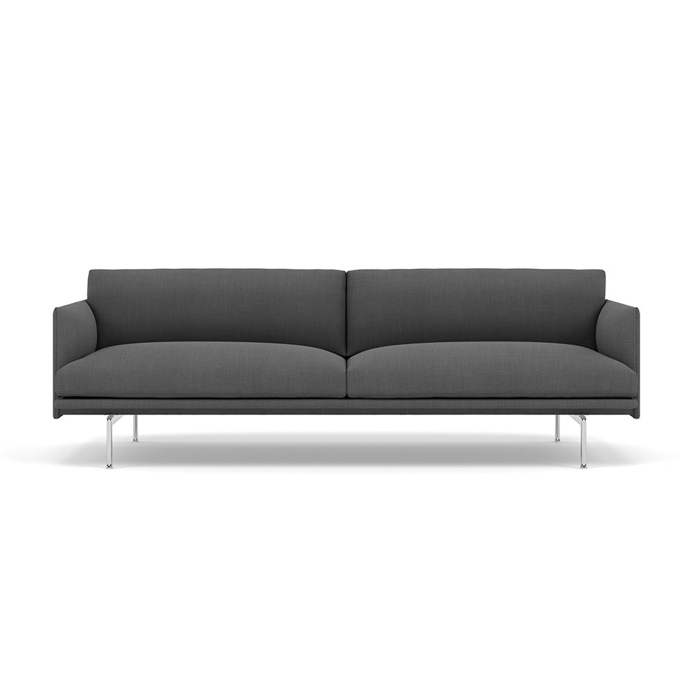 Outline 3seater Sofa Polished Aluminum Remix 163