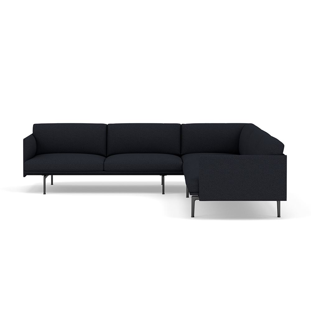 Outline Corner Sofa Black Hallingdal 180