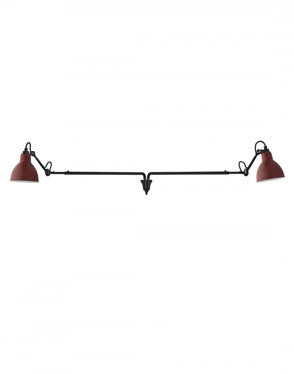 Lampe Gras 213 Double Wall Light Red Shade