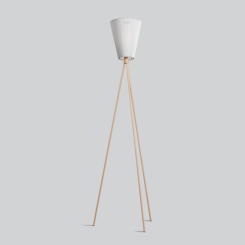 Oslo Wood Floor Lamp Beige White