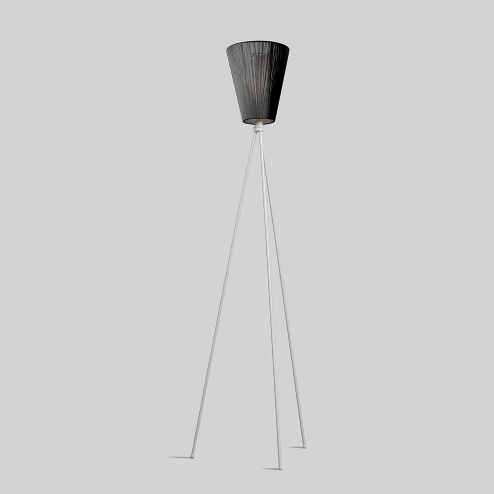 Oslo Wood Floor Lamp Light Grey Black