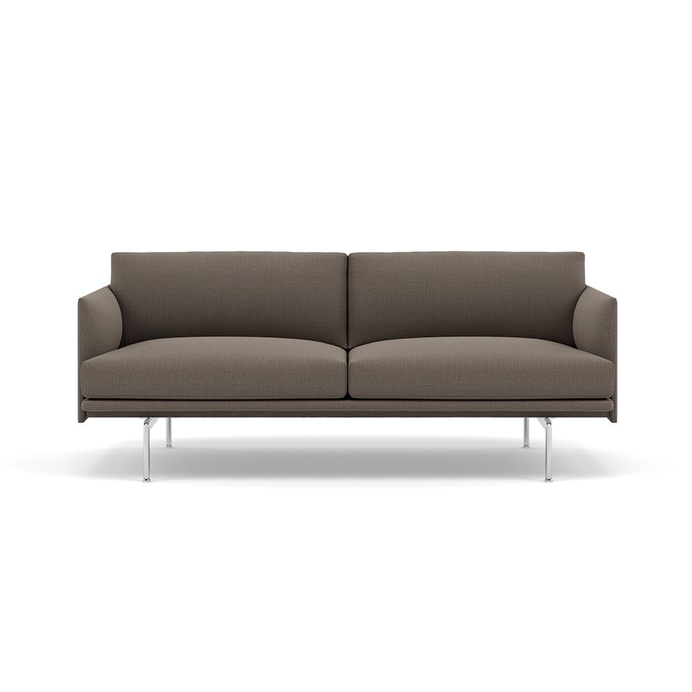 Outline Sofa 2seater Polished Aluminum Canvas 264