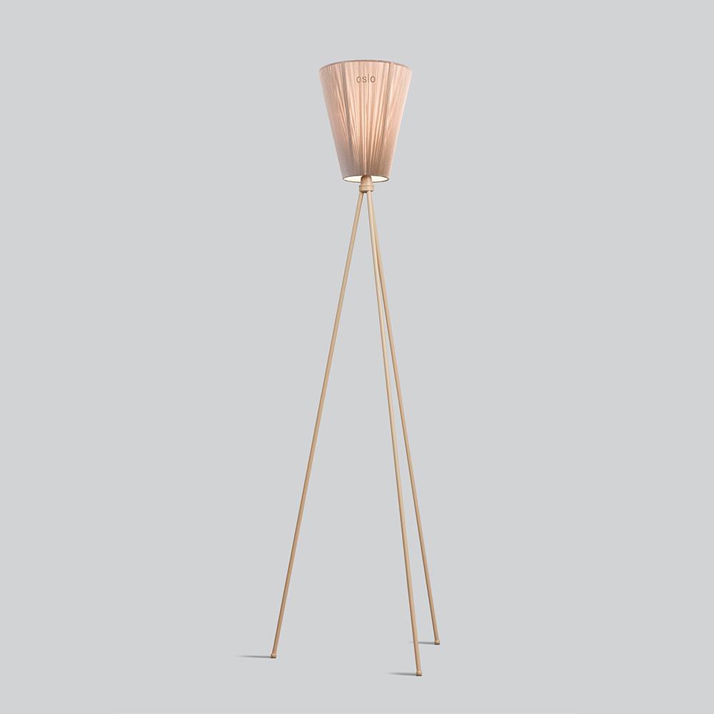 Oslo Wood Floor Lamp Beige Beige