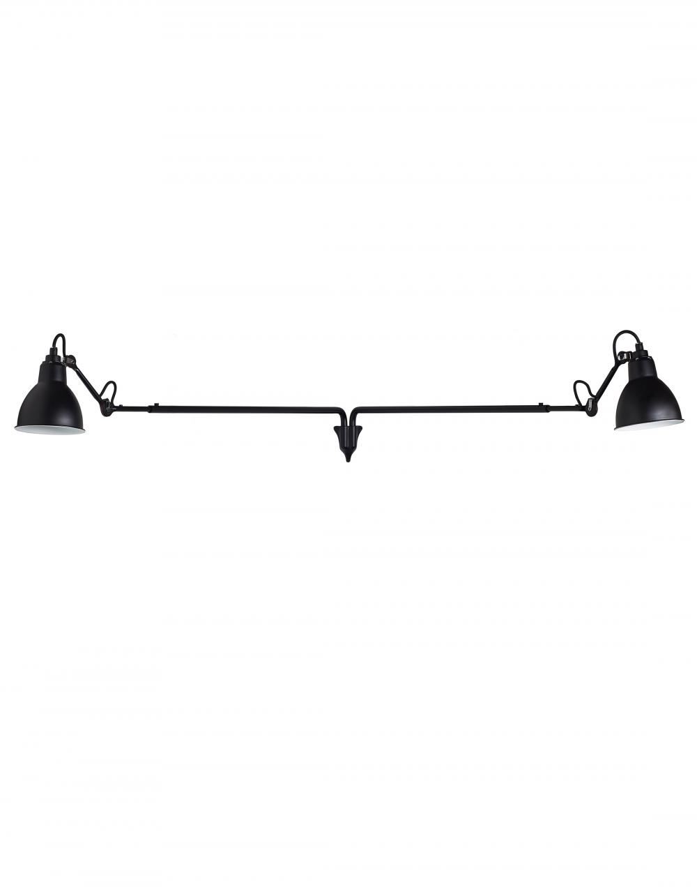 Lampe Gras 213 Double Wall Light Black Shade