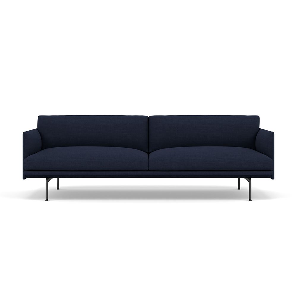 Outline 3seater Sofa Black Canvas 794