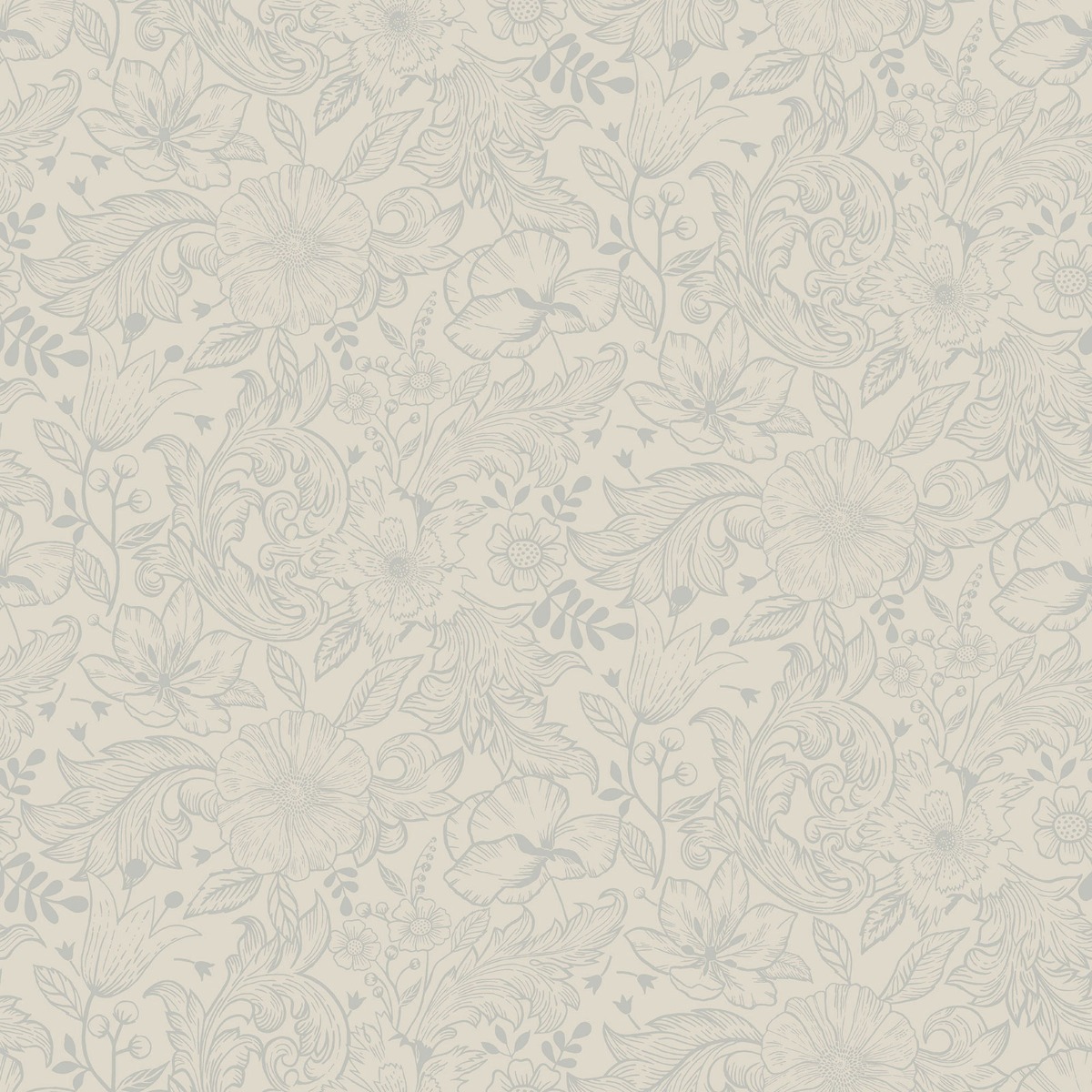 Galerie Sommarang Floral White Wallpaper S13125, White