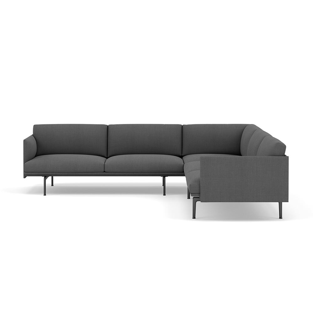 Outline Corner Sofa Black Remix 163