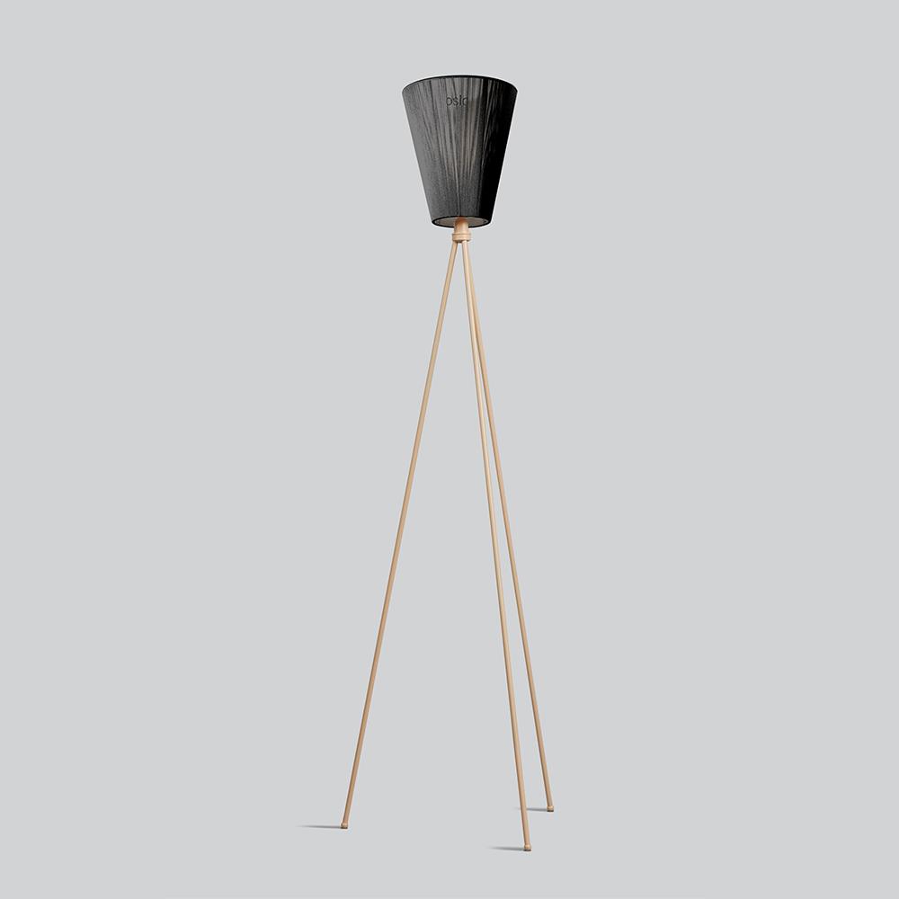 Oslo Wood Floor Lamp Beige Black