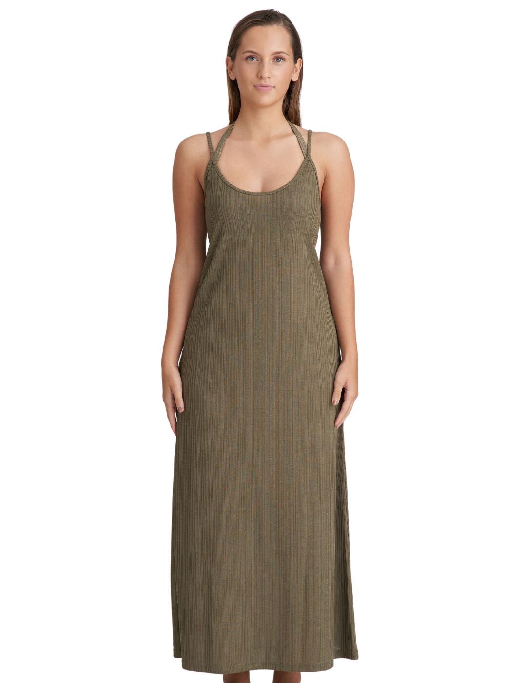 Introducing the Marie Jo Tinjis maxi swimwear dress - a true embodiment of elegance and style for the sophisticated woman. This full-length swimwear dress is not your ordinary cover-up; it's a statement piece that exudes confidence and sophistication. Whether you're lounging by the pool or strolling along the beach, this dress will effortlessly elevate your look. The relaxed scoop back detail adds a touch of allure, while the premium ribbed knitted fabric ensures both comfort and breathability. Its versatile design makes it suitable for any occasion, whether you're sipping cocktails by the poolside or heading out for a casual dinner by the beach. It is part of a matching coordinates Tinjis collection, offering you endless possibilities for mix-and-match outfits.  Long style dress Perfect cover up on holiday Stunning scoop back detail for relaxed fit Premium ribbed knitted fabric Versatile to dress up or down Offers some protection from the sun Matching coordinates from a chic collection Composition: 92% Polyester &pipe; 8% Elastane Listed in UK sizes  62764-108171-1435529 1006994 Cover Up