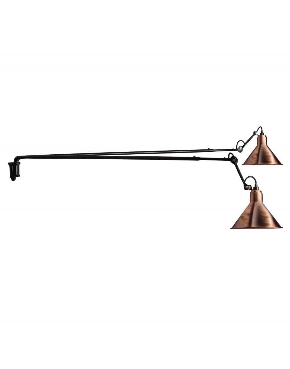 Lampe Gras 213 Long Double Wall Light Raw Copper Shade