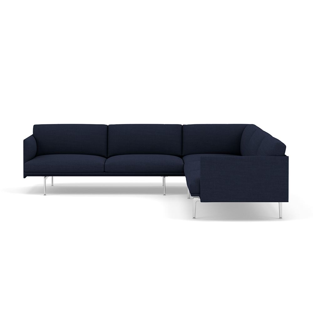 Outline Corner Sofa Polished Aluminum Canvas 794