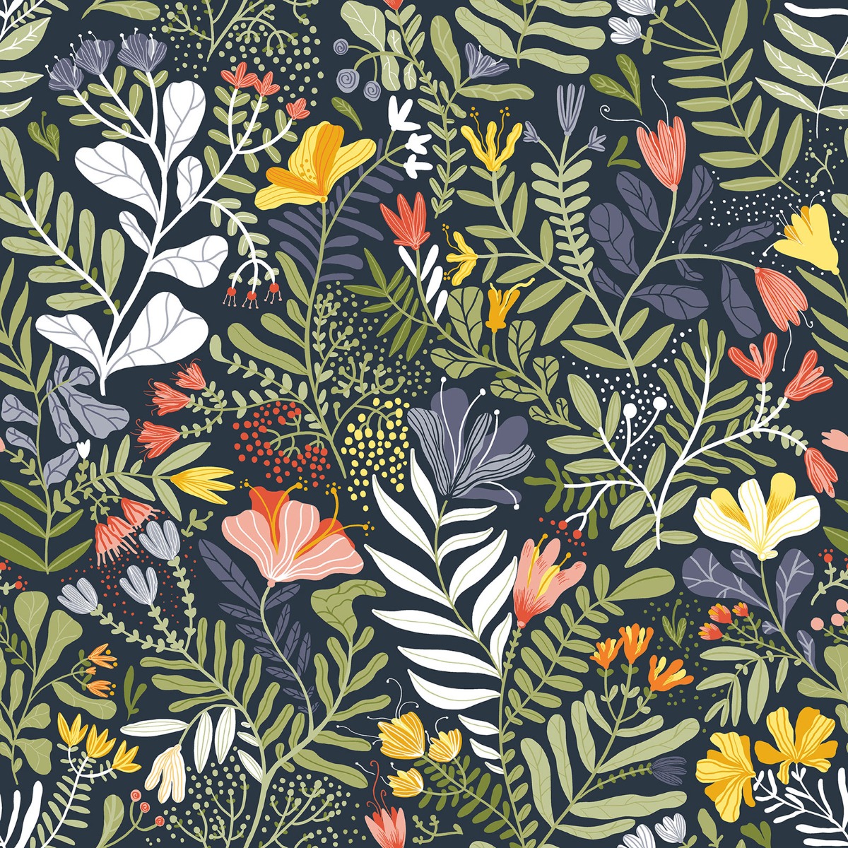 Galerie Sommarang Floral Multicoloured Wallpaper S55010, Multi