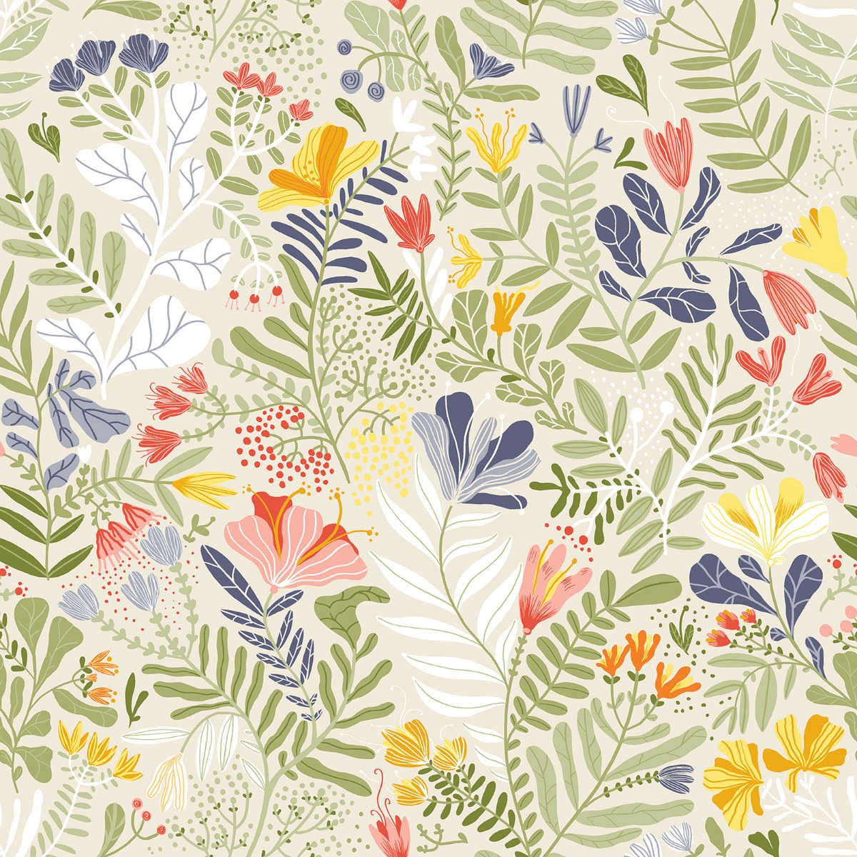 Galerie Sommarang Floral Multicoloured Wallpaper S55011, Multi