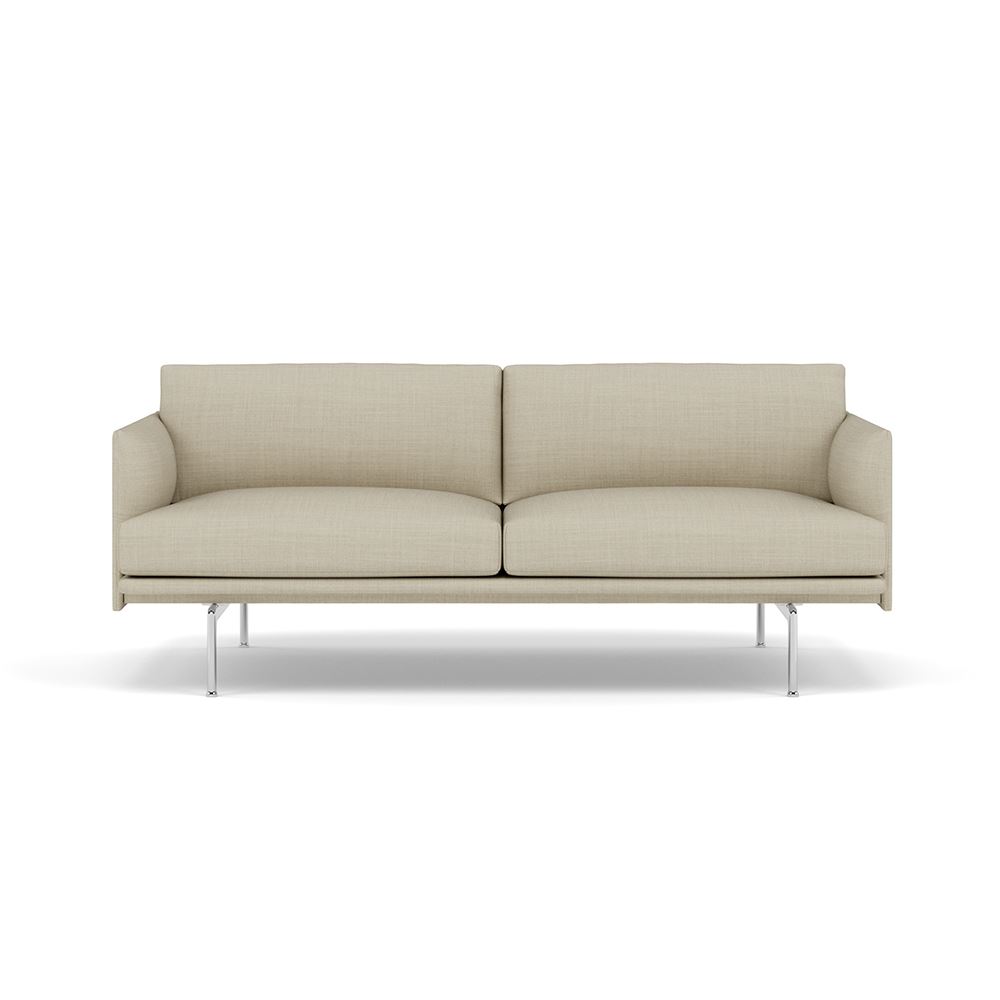 Outline Sofa 2seater Polished Aluminum Canvas 216