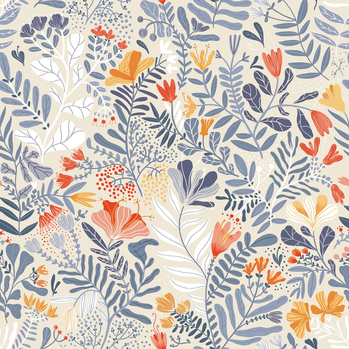 Galerie Sommarang Floral Multicoloured Wallpaper S55013, Multi