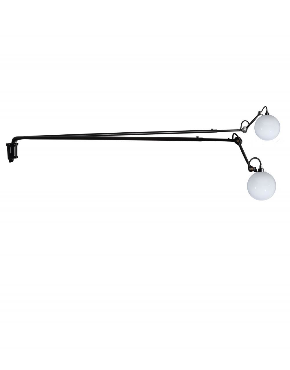 Lampe Gras 213 Long Double Wall Light Glass Ball Small