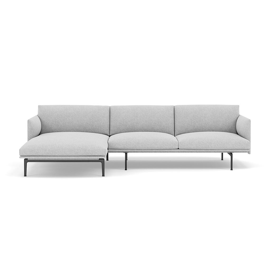 Outline Sofa With Chaise Longue Left Black Hallingdal 116