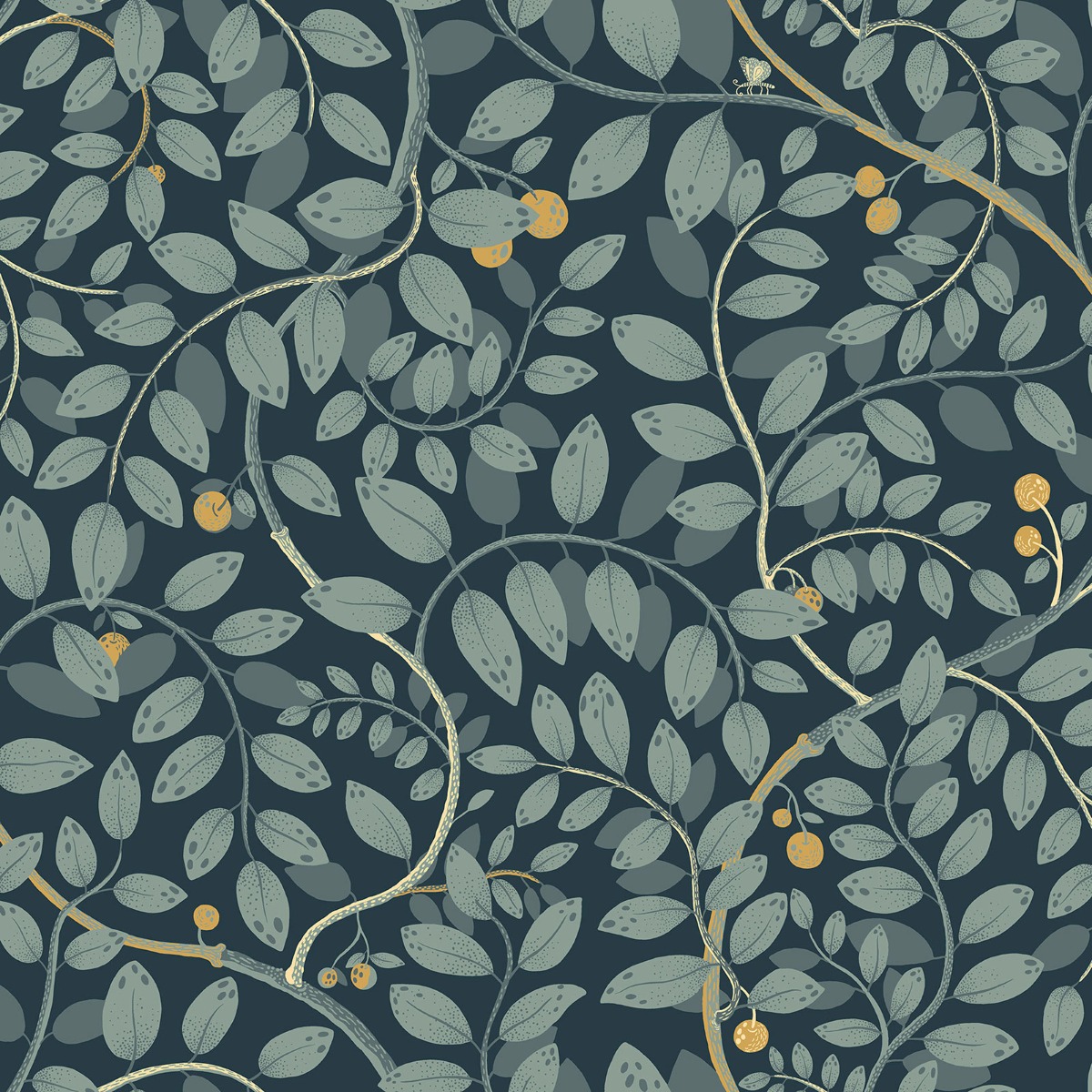 Galerie Sommarang Tree Leaf Blue Wallpaper S65106, Blue