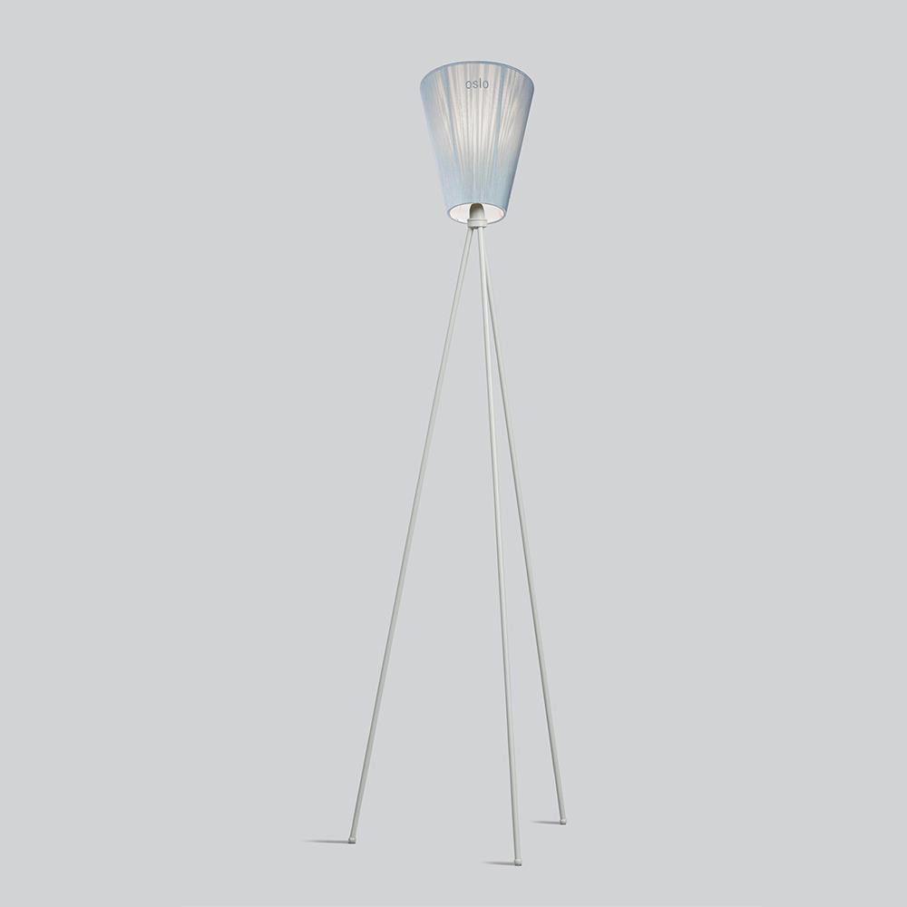 Oslo Wood Floor Lamp Light Grey Light Blue